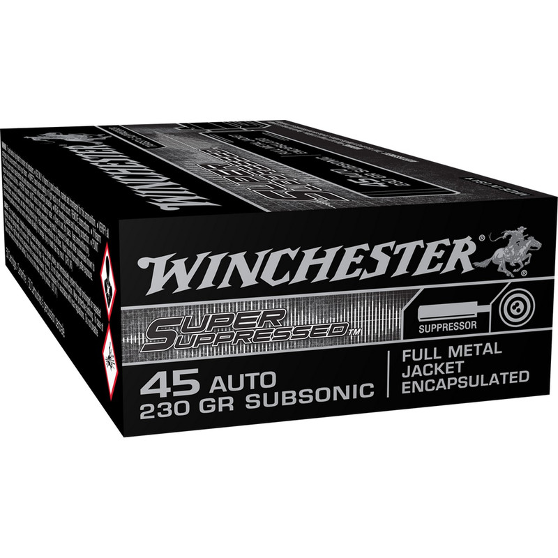 Winchester Super Suppressed 45 ACP 230 Grain FMJ 50 Rd